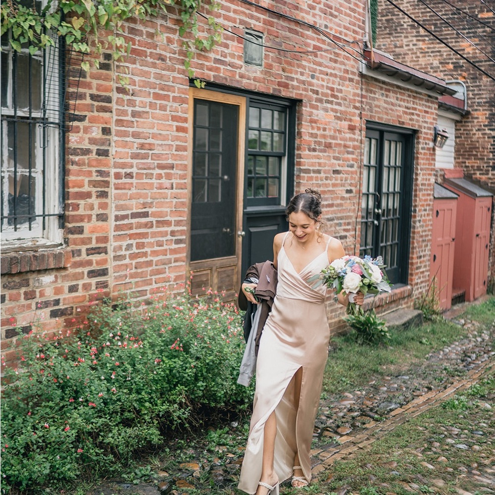 Revelry Bridesmaid: Elegant Satin Evening Gown